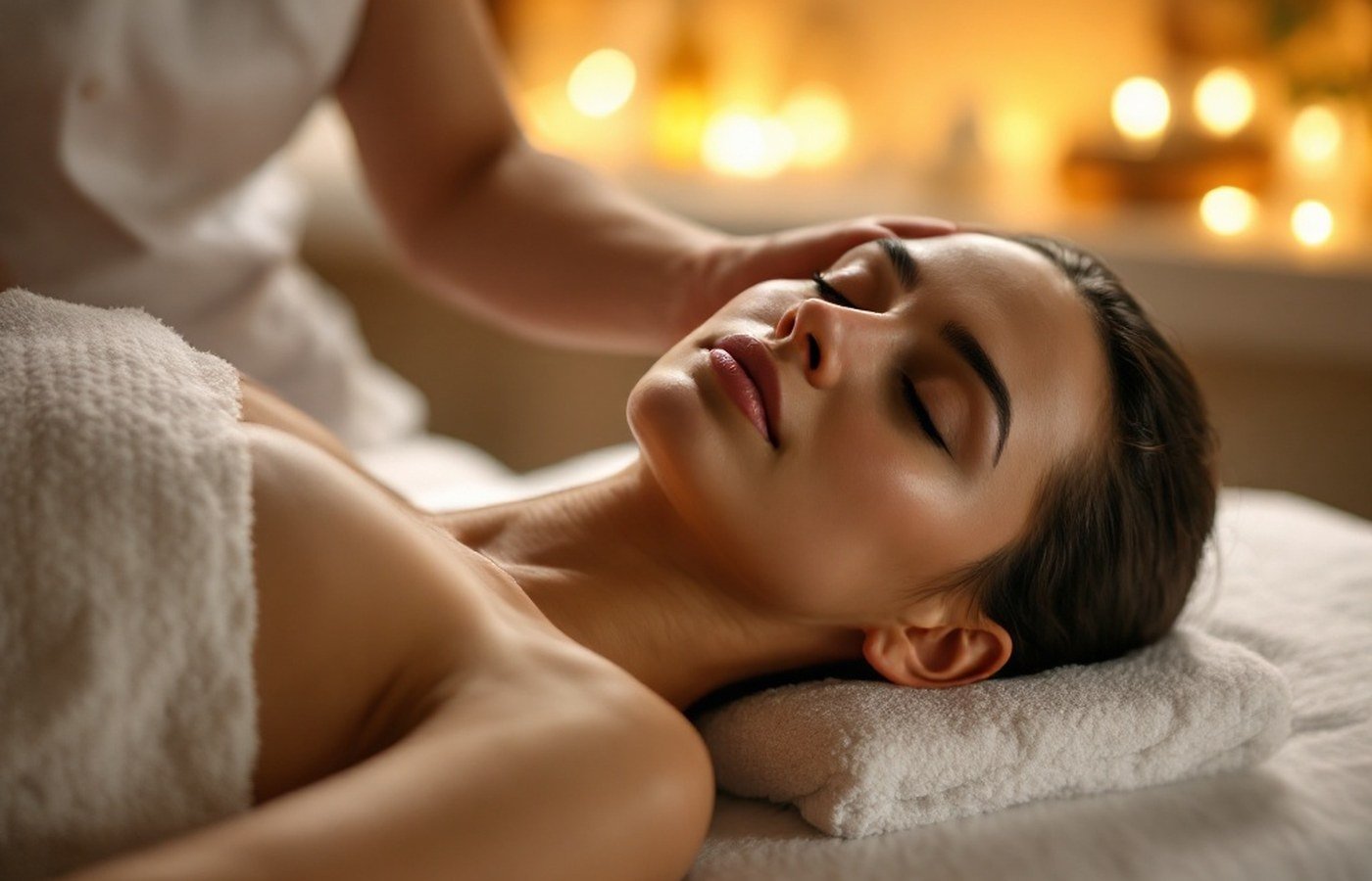 Slow, firm strokes of a deep tissue massage