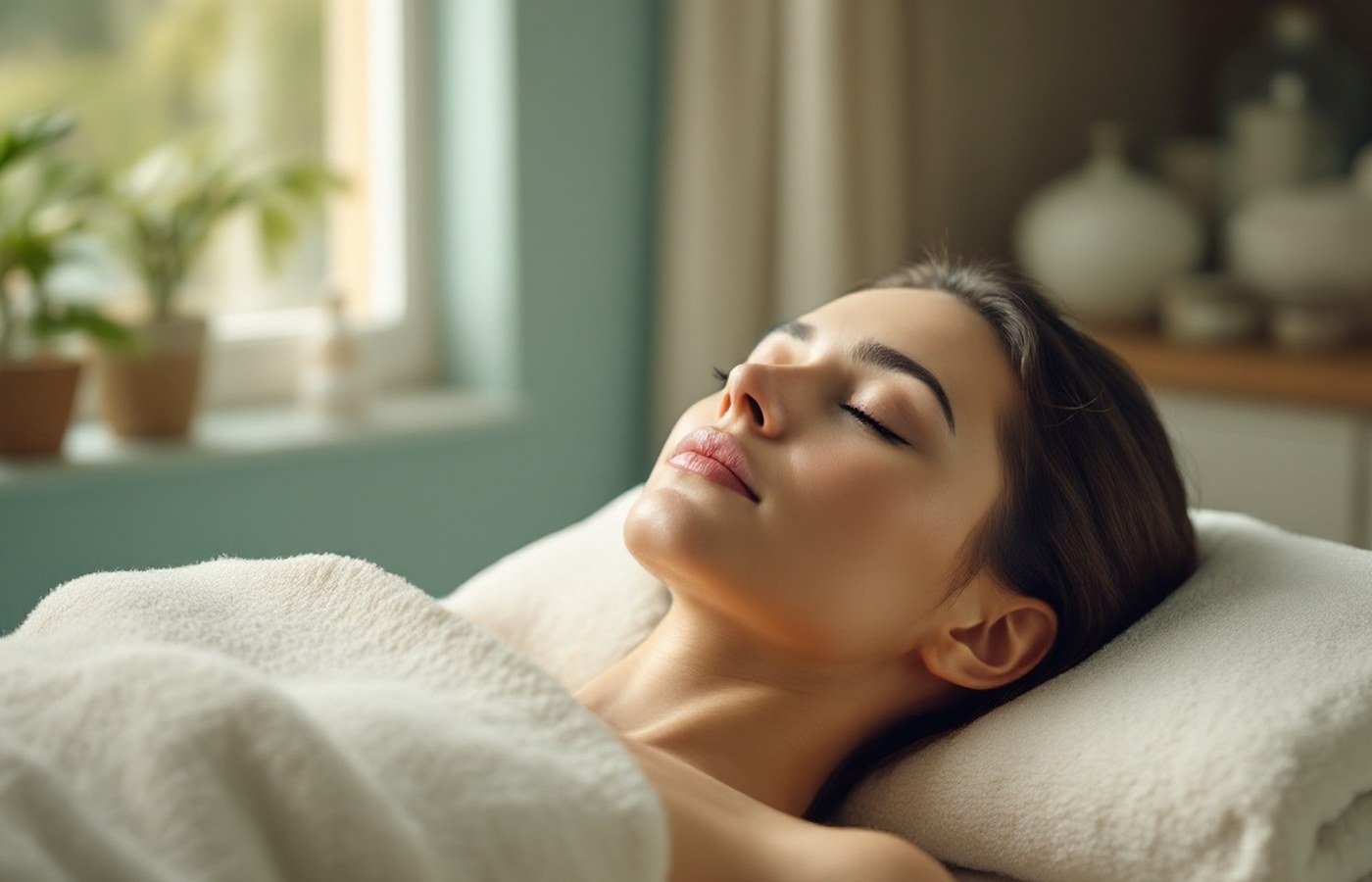 A patient resting peacefully after a massage session
