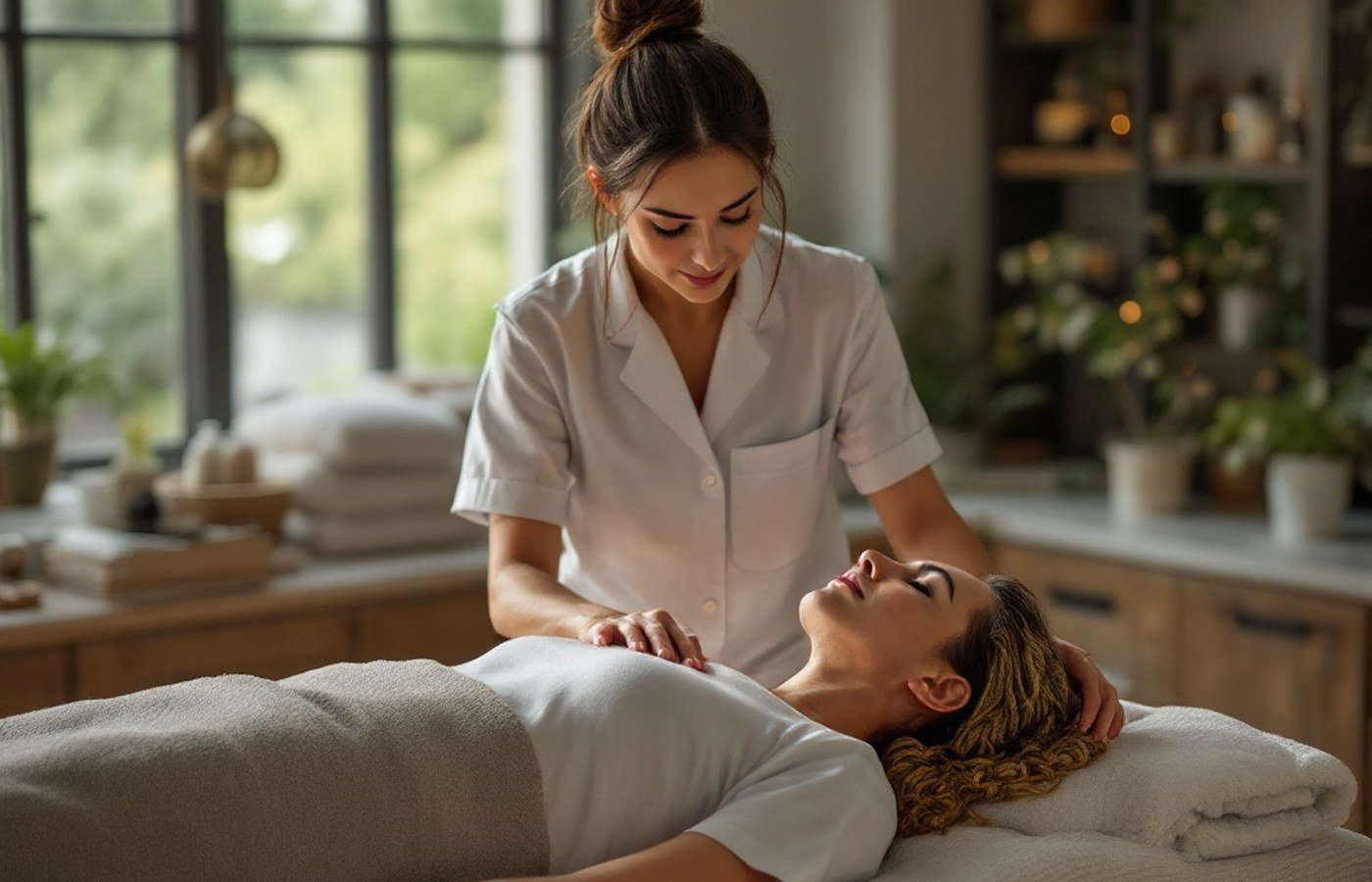 Careful, guided work during a rehabilitation session