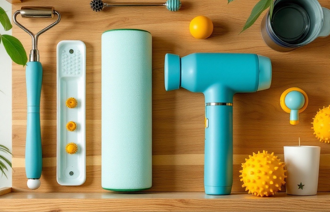 The home massage gear shelf, laid out