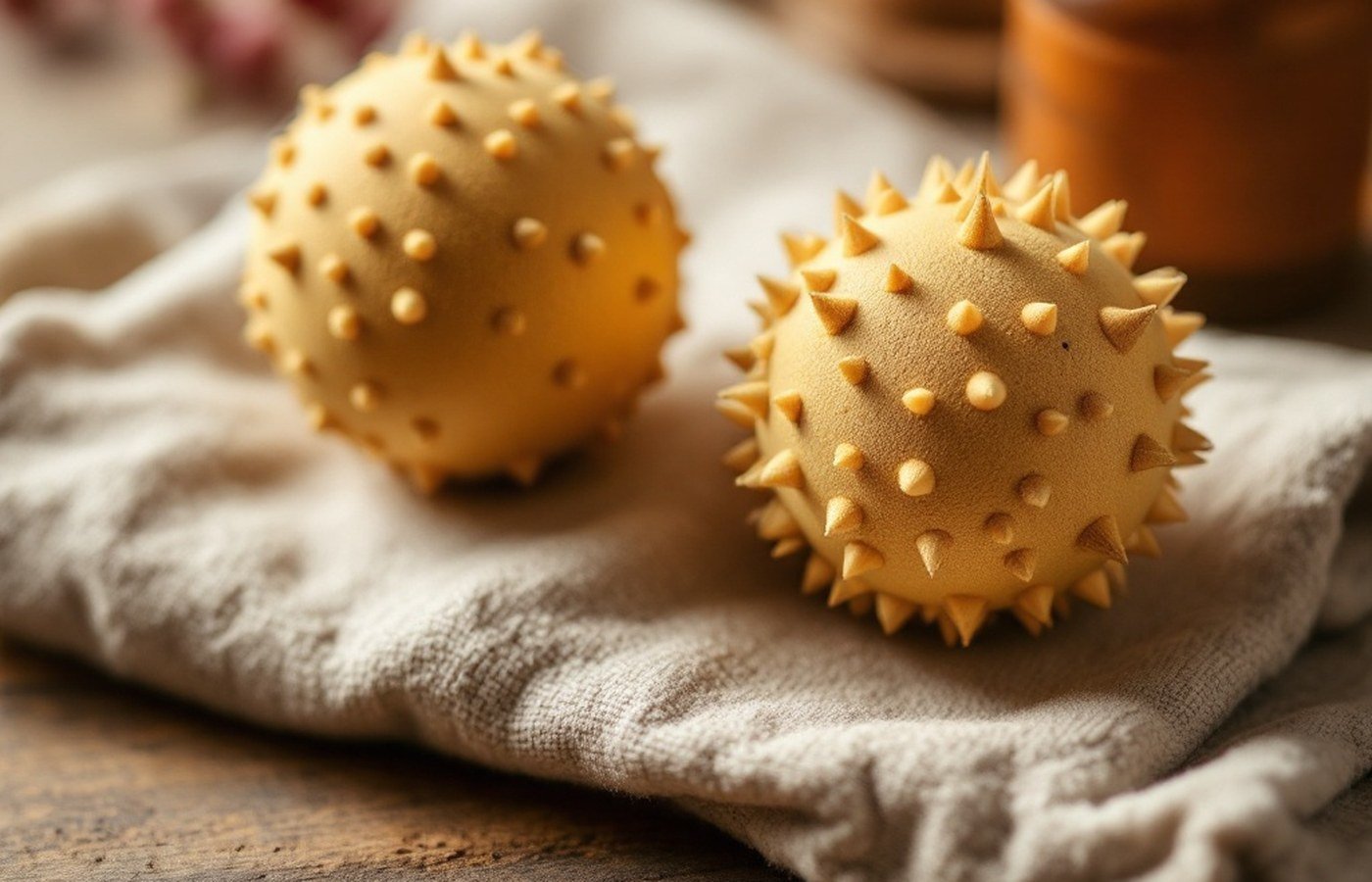 A pair of rock tape massage balls